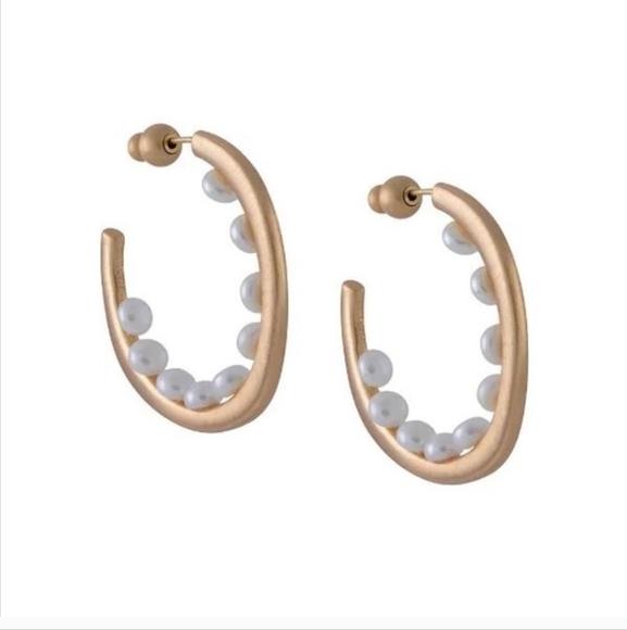 Cult Gaia Pearl Hoop Earrings - Picture 5 of 7